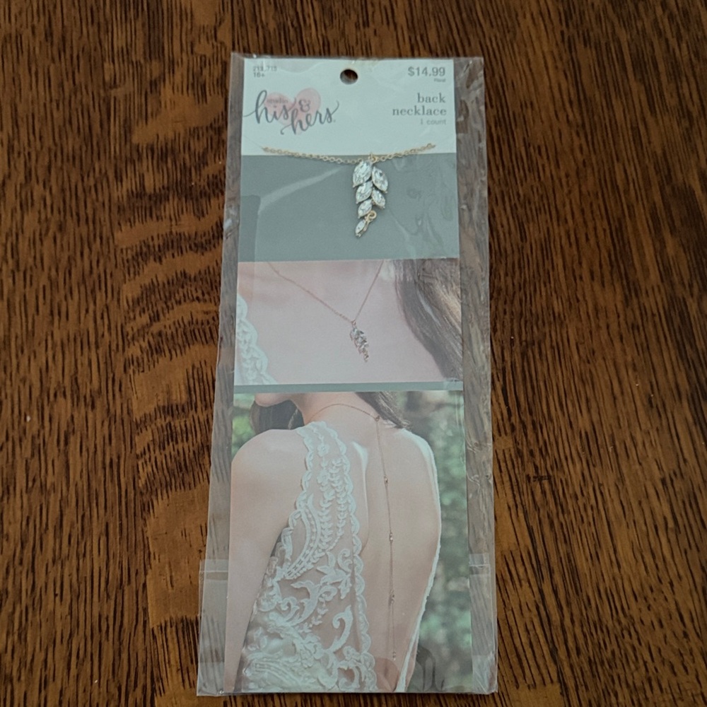 His & Hers Gold Leaf Back Necklace - Gold